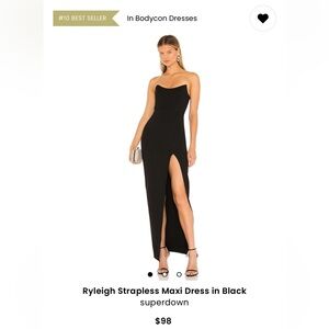 Ryleigh Strapless Maxi Dress in Black